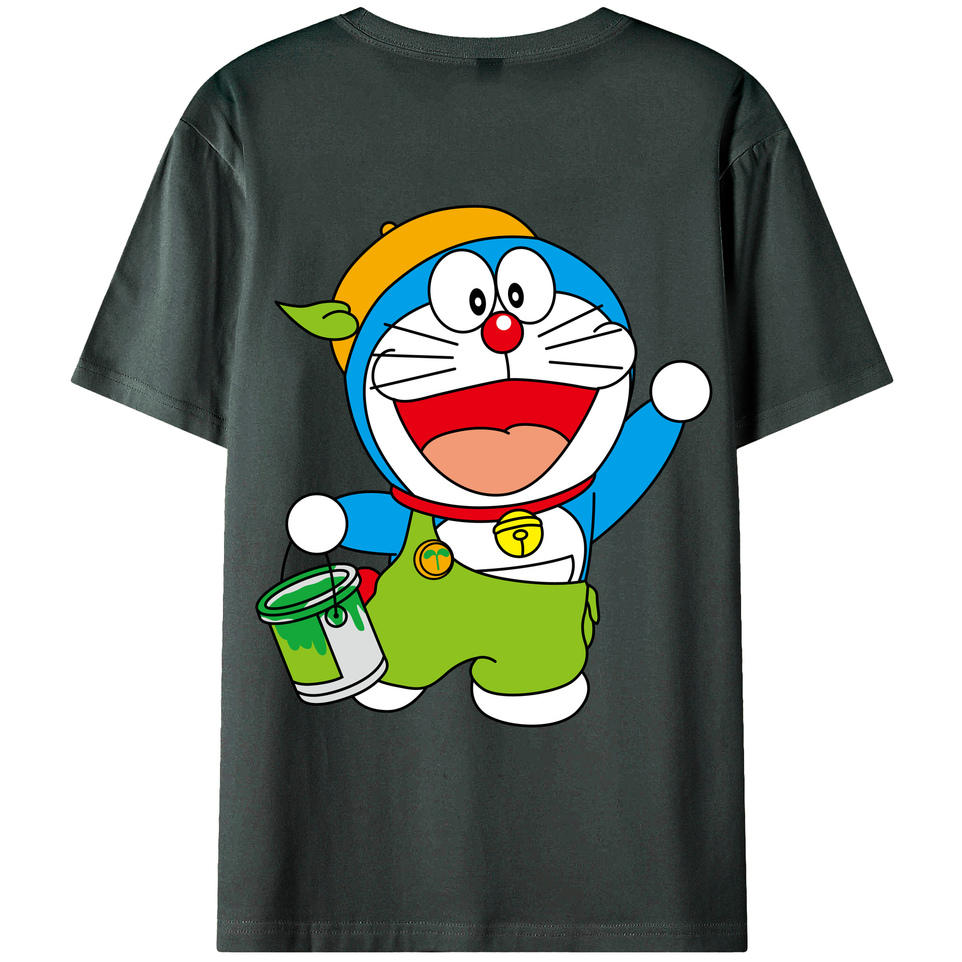（画像用） ドラえもん Doraemon 綿100％ メンズ半袖Tシャツ（バックプリント） 通気性